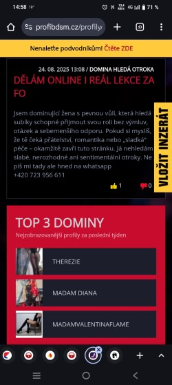 BDSM inzerát