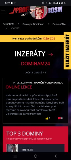 BDSM inzerát